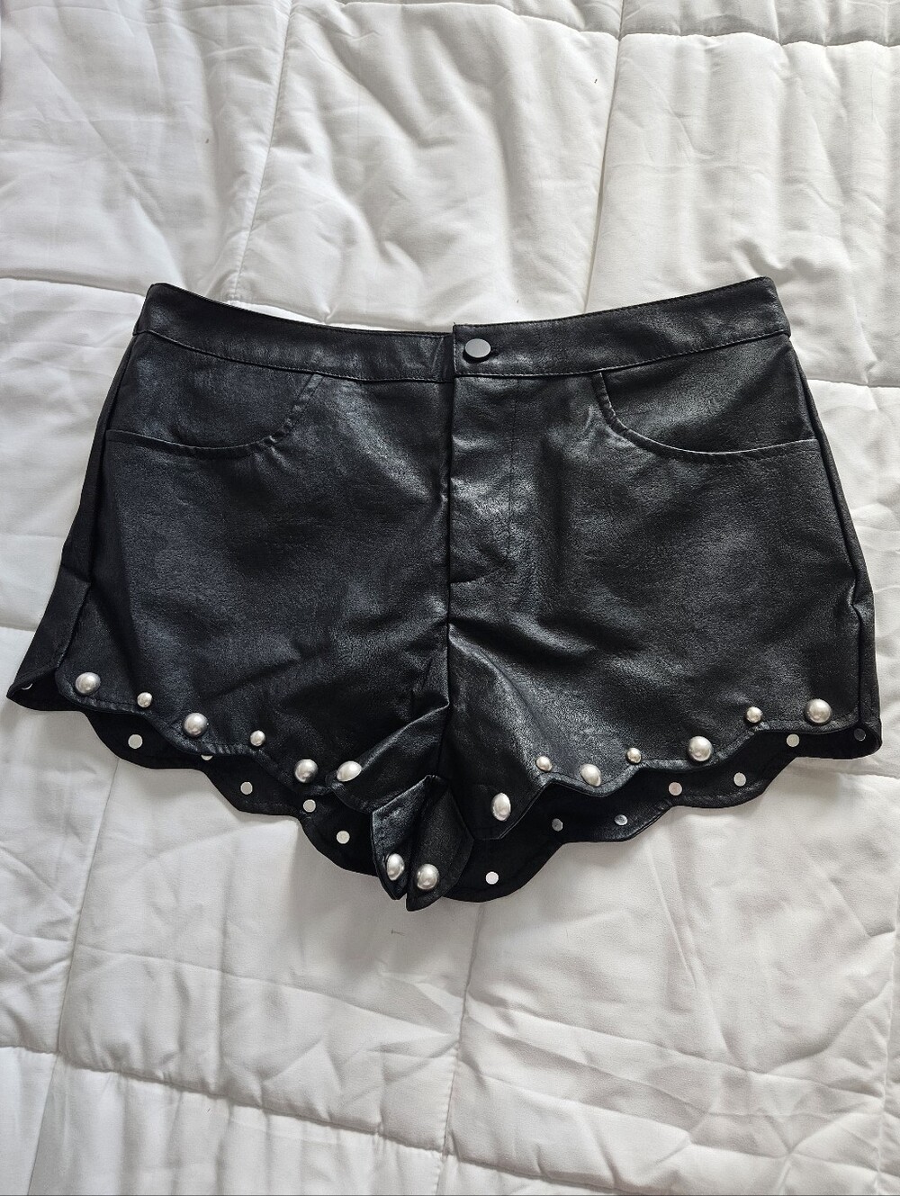 Womens Vegan Leather Shorts